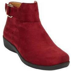 Red - Women Ankle Boots Extra Wide Width Women's The Cassie Bootie by Comfortview in Rich Burgundy (Size WW)