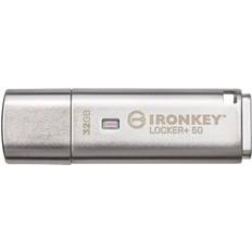 32 GB - USB Type-A Minnepenner Kingston IronKey Locker+ 50 XTS-AES USB Encrypted 32GB