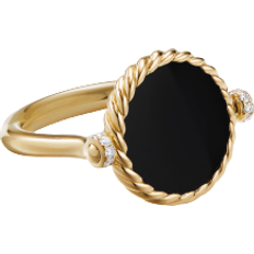 David Yurman Elements Swivel Ring - Gold/Onyx/Mother of Pearl/Diamonds