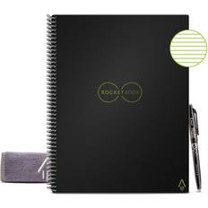 Core Smart Spiral Reusable Notebook Lined 32 Pages 8.5"x11" Black Rocketbook