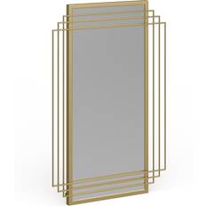 Glass Wall Mirrors CosmoLiving by Cosmopolitan 36 in. x 24 in. Gold Metal Glam Rectangle Wall