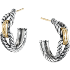 David Yurman Cable Loop Hoop Earrings - Gold/Silver