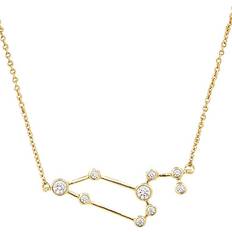 Sterling Forever Leo When Stars Align Constellation Necklace - Gold/Transparent