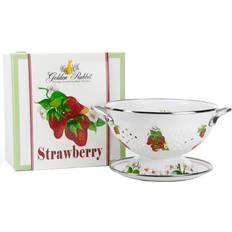 Oven Safe Colanders Golden Rabbit Strawberry Garden Colander 9.25"