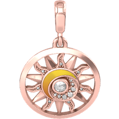 Orange Jewelry Pandora ME Sun Power Medallion Charm - Rose Gold/Orange/Transparent