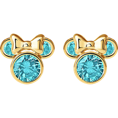 Disney December Minnie Mouse Birthstone Studs - Gold/Blue