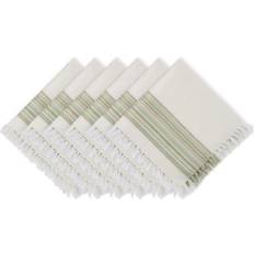 DII Fringed Stripe Cloth Napkin Green, White (50.8x50.8)
