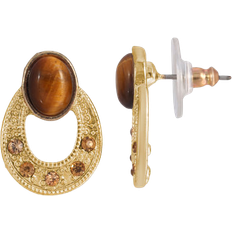 1928 Jewelry Stud Earrings - Gold/Brown