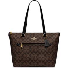 Coach Gallery Tote In Signature Canvas - Gold/Brown Black