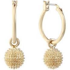 Liz Claiborne Ball Hoop Earrings - Gold
