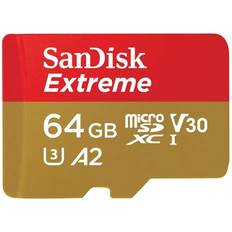 64 GB Minnekort SanDisk Extreme microSDXC Class 10 UHS-I U3 V30 A2 170/80MB/s 64GB