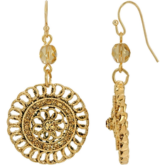 1928 Jewelry Round Drop Earrings - Gold
