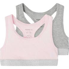 Jenter Topper Name It Short Top without Sleeves 2-pack - Barely Pink