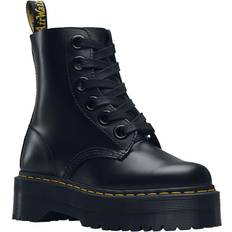 Block Heel Lace Boots Dr. Martens Molly - Black