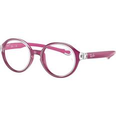 Ray-Ban Junior Rb9075 Kids Transparent On Rubber Fuchsia Clear Lenses Polarized 37-16 Transparent On Rubber Fuchsia 37-16