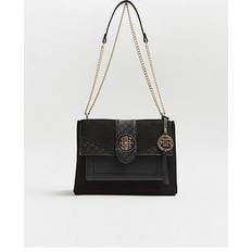 River Island Womens Black Embossed Cross Body Bag