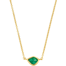 Monica Vinader Siren Mini Nugget Chain Necklace - Gold/Green