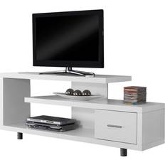 White TV Benches Monarch Specialties - TV Bench 60x24"