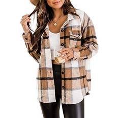 Automet Women's Casual Plaid Shacket