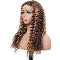 Blonde Wigs BLY Highlight Lace Front Wig Deep Wave 18 inch