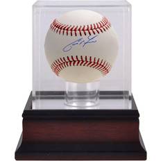 Fanatics Milwaukee Brewers Autographed Baseball & Mahogany Baseball Display Case Christian Yelich