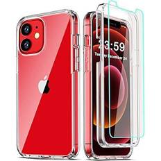 Coolqo Silicone Case with Tempered Glass for iPhone 12/12 Pro