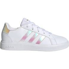Indoor Sport Shoes Adidas Kid's Grand Court Lifestyle Tennis - Cloud White/Iridescent/Cloud White