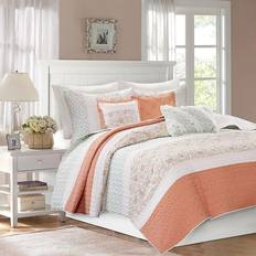 California King - White Textiles Madison Park Vanessa 6-pack Quilts Pink, Blue, Yellow, Orange (228.6x228.6)