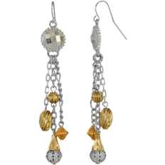 1928 Jewelry Drop Earrings - Silver/Gold/Transparent