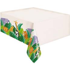 Unique Party Animal Safari Birthday Plastic Tablecloth 84 Inch x 54 Inch