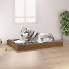 vidaXL Dog Bed Honey Brown 101.5x74x9 Solid Wood Pine