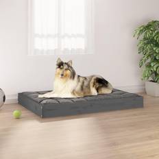 vidaXL Dog Bed Grey 91.5x64x9 Solid Wood Pine