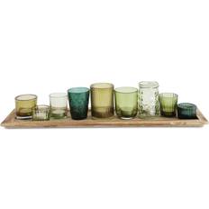 Glass Candles & Accessories 3R Studios Glass & Wood Gift Set Green 22 in Candle & Accessory