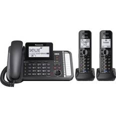 panasonic kx tge234b 4 handset landline telephone