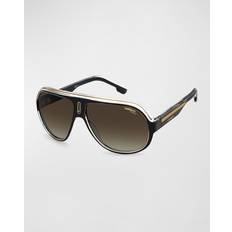 Carrera Aviator Sunglasses, 63mm Black/Brown Gradient