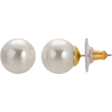 1928 Jewelry Simulated Ball Stud Earrings - Gold/Pearl