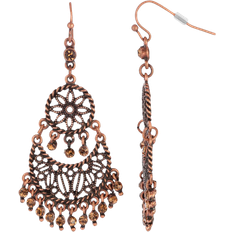 1928 Jewelry Chandelier Earrings - Copper/Brown