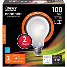 LED Lamps Feit Electric 100W A21 2700K Enhance Filament LED Bulb 2pk