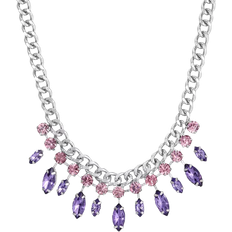 1928 Jewelry Link Statement Necklace - Silver/Pink/Blue
