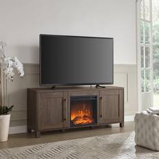 Electric Fireplaces Evelyn&Zoe Transitional 58 Wide Alder Brown TV Stand