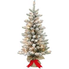 Artificial prelit slim christmas tree Puleo International Pre-Lit 3ft. Slim Frasier Fir Green 36 Inch Christmas Tree