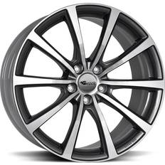 19" - 5/108 - 9,5" Autofelgen Brock B32 Titanium Full Polish 9.5x19 5/108 ET27 B63.4