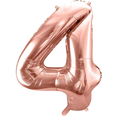 PartyDeco Foil Balloon Number 4 86cm Rose Gold