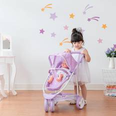 Dolls & Doll Houses Teamson Kids Twinkle Stars Princess 2 in 1 Baby Stroller Ages 3
