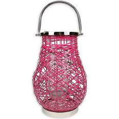 Northlight Modern 13.5" Woven Iron Pillar In Pink Pink Small