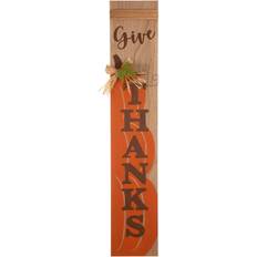 GlitzHome Thanksgiving Pumpkin Porch Sign Wall Decor 1.2x42.1"