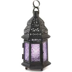 Candle Holders Zingz & Thingz Purple Moroccan Style Lantern, 4504695V Candle Holder