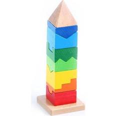 Stapelspielzeuge reduziert Baby toy The Tower Degraded Forms 7 x 21,5 x 7 cm Multicolour