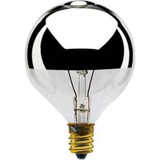 LED Lamps Bulbrite 25 Watt Dimmable Half Chrome G16.5 Candelabra (E12) Incandescent Bulb, 25/Pack (861211)