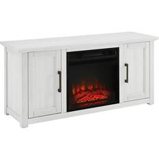 Fireplaces Crosley Camden Low Profile Fireplace TV Stand for TVs up to 50" Whitewash